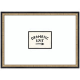 Framed Dramatic Exit Entryway Sign wall art print by Lucky Guava showing bold lettering in a black frame