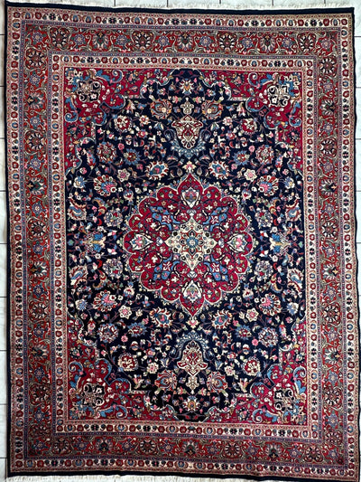 Persian Mashhad Hand Knotted Wool Area Rug 9’9” x 13’3” by Rugistan - main product image for Resin Society