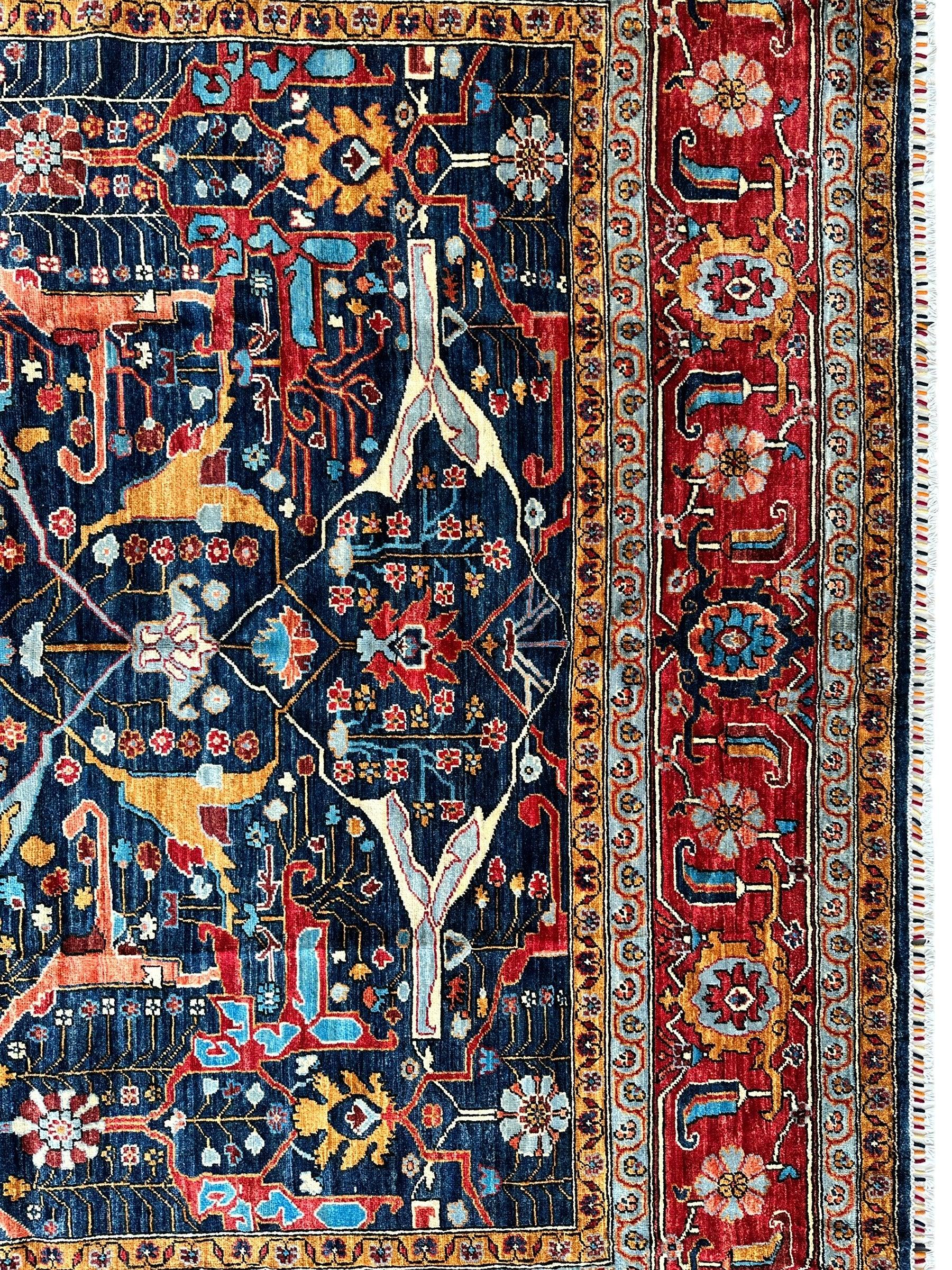 Hand-Knotted Afghani Bidjar Wool Rug – 9’x12’ – Intricate Geometric & by Rugistan - product image 9 for Resin Society
