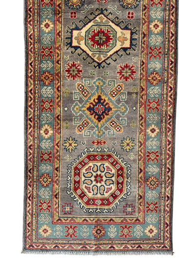 Hand-Knotted Afghan Kazak Wool Runner Rug – 2'7" x 12'3" – Traditional by Rugistan - product image 4 for Resin Society