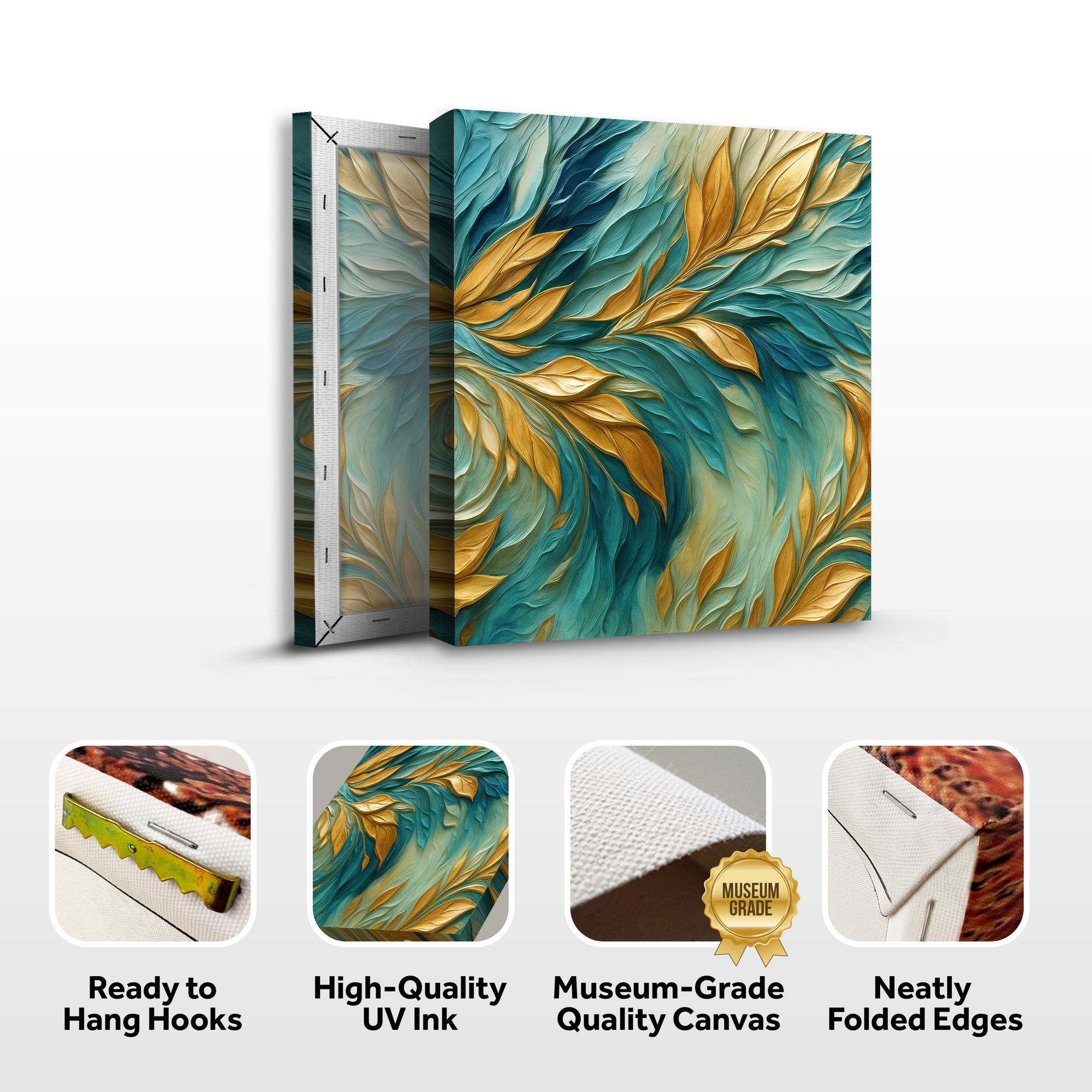 Abstract Gold And Blue Frosty Wall Art by Tailored Canvases - product image 8 for Resin Society