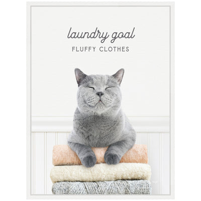 Sylvie Cat Laundry Goals Framed Canvas by Amy Peterson