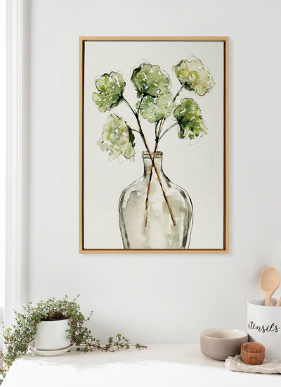 Sylvie Greenery Vase Framed Canvas by kateandlaurel - product image 14 for Resin Society