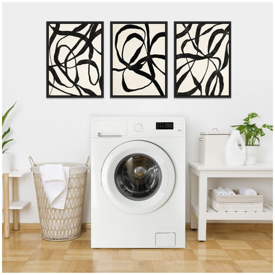 Sylvie Black Twist 1,3 and 4 Framed Canvas Art Set by Alicia Bock