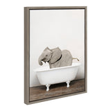 Sylvie Baby Elephant in the Tub Color Framed Canvas by kateandlaurel - product image 19 for Resin Society