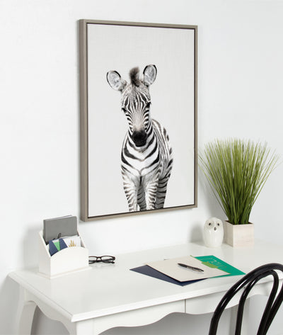 Sylvie Baby Zebra Framed Canvas by Amy Peterson by kateandlaurel - product image 15 for Resin Society