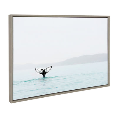 Sylvie Whale Tail In The Mist Framed Canvas by Amy Peterson by kateandlaurel - product image 12 for Resin Society