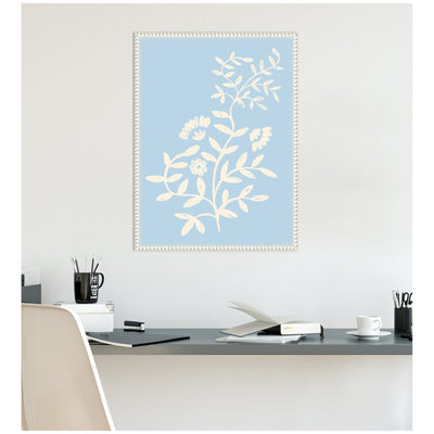 Country Chintz Botanical Pale Blue by Vicky Yorke Framed Canvas Wall Art Print