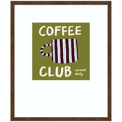 Coffee Club Kitchen Sage Green framed wall art print depicting kitchen bottles in sage green tones, framed in Carlisle Brown Narrow moulding.