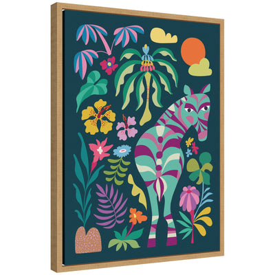Abstract framed canvas art of a zebra from Sylvie Wildlife Safari by Rachel Lee