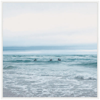Sylvie Ocean Swim 1 Square Framed Canvas by Stephanie Klatt