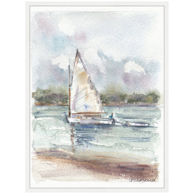 Sylvie 1 Maryanne Welch Chatham Fog Sailboat Framed Canvas by Patricia Shaw