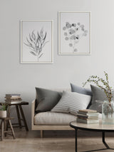Sylvie Neutral Botanical 1 and 2 Soft White Framed Canvas by kateandlaurel - product image 3 for Resin Society