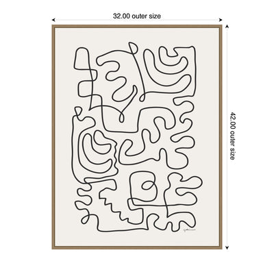 Connected Lines by Gabrielly Guedes Framed Canvas Wall Art Print