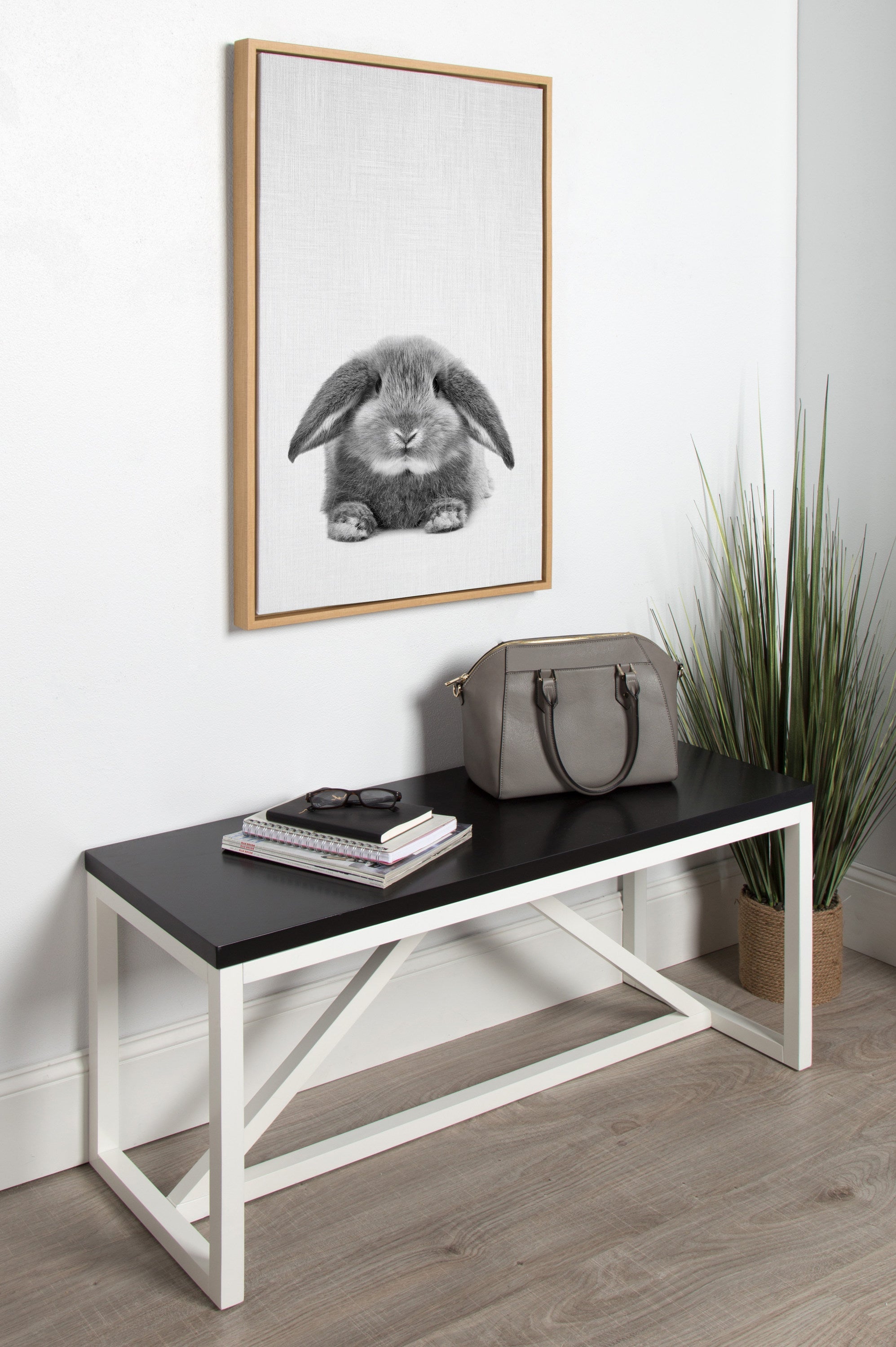 Sylvie Rabbit Framed Canvas by Simon Te of Tai Prints