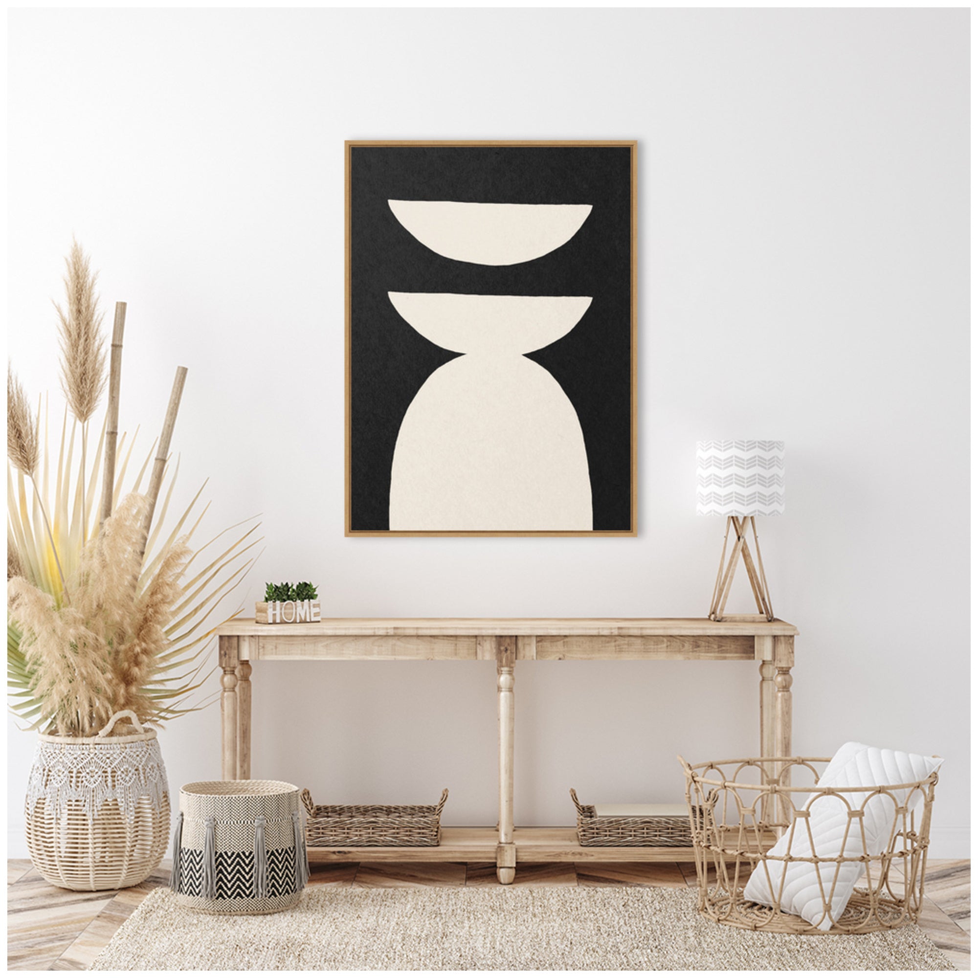 Sylvie White Geometric Abstract Framed Canvas by July Art Prints
