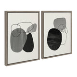 Sylvie 863 Abstract Rocks and 864 On The Rocks Framed Canvas Set by kateandlaurel - product image 13 for Resin Society