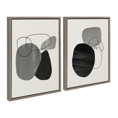 Sylvie 863 Abstract Rocks and 864 On The Rocks Framed Canvas Set by kateandlaurel - product image 13 for Resin Society