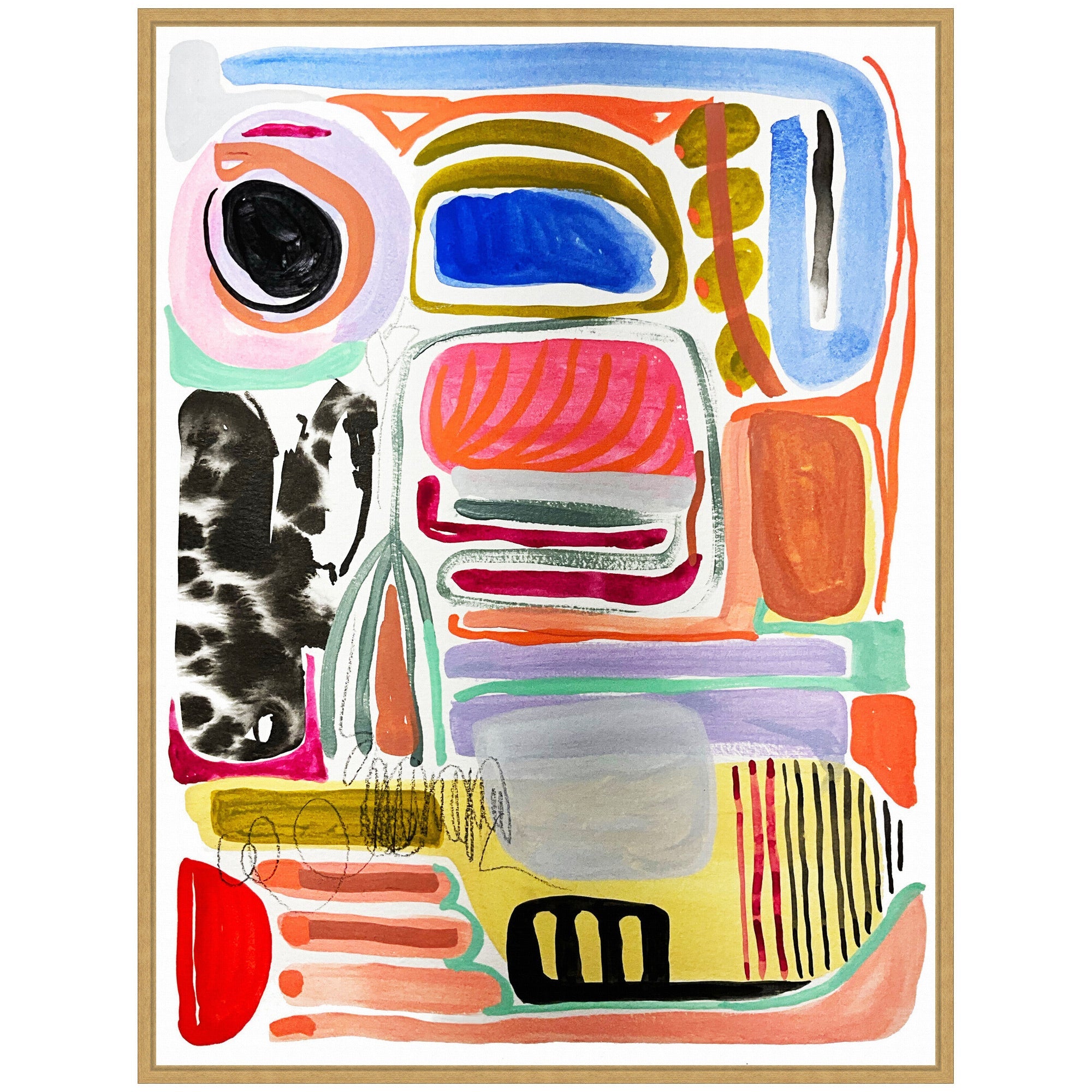 Sylvie Abstract 09 Framed Canvas by Emma Daisy