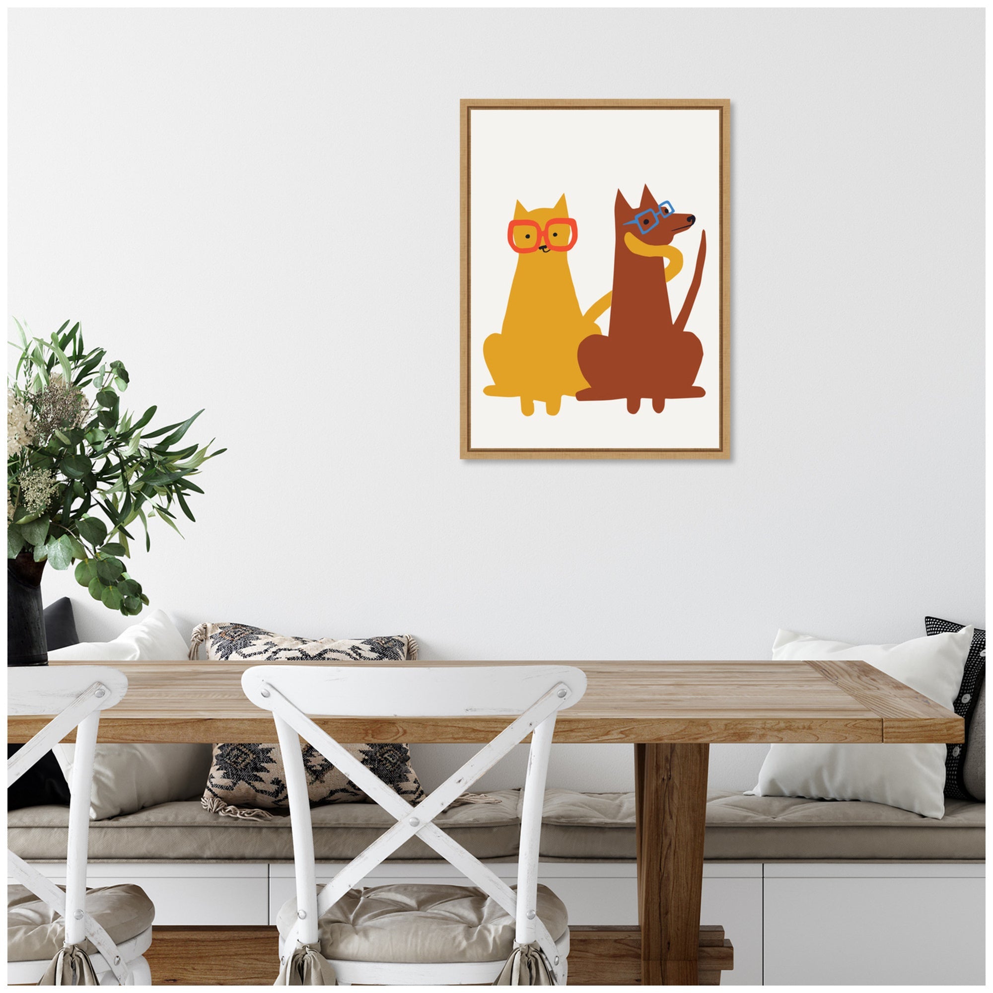 Sylvie Farm Cat Dog Framed Canvas by Hannah Beisang