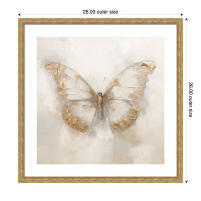 Framed Art Butterfly Neutral 2 by The Creative Bunch Studio