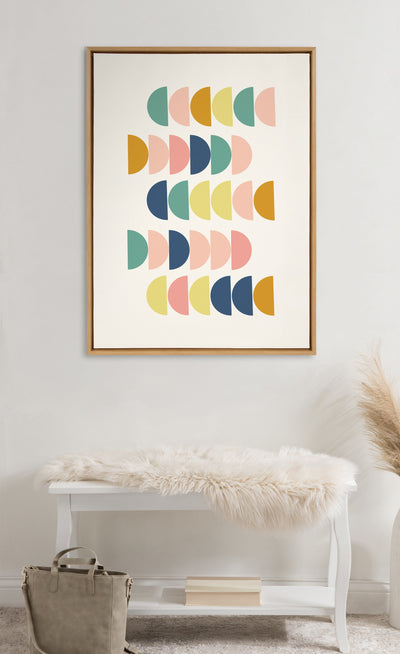 Sylvie Simple Shapes in Soft Colors Framed Canvas