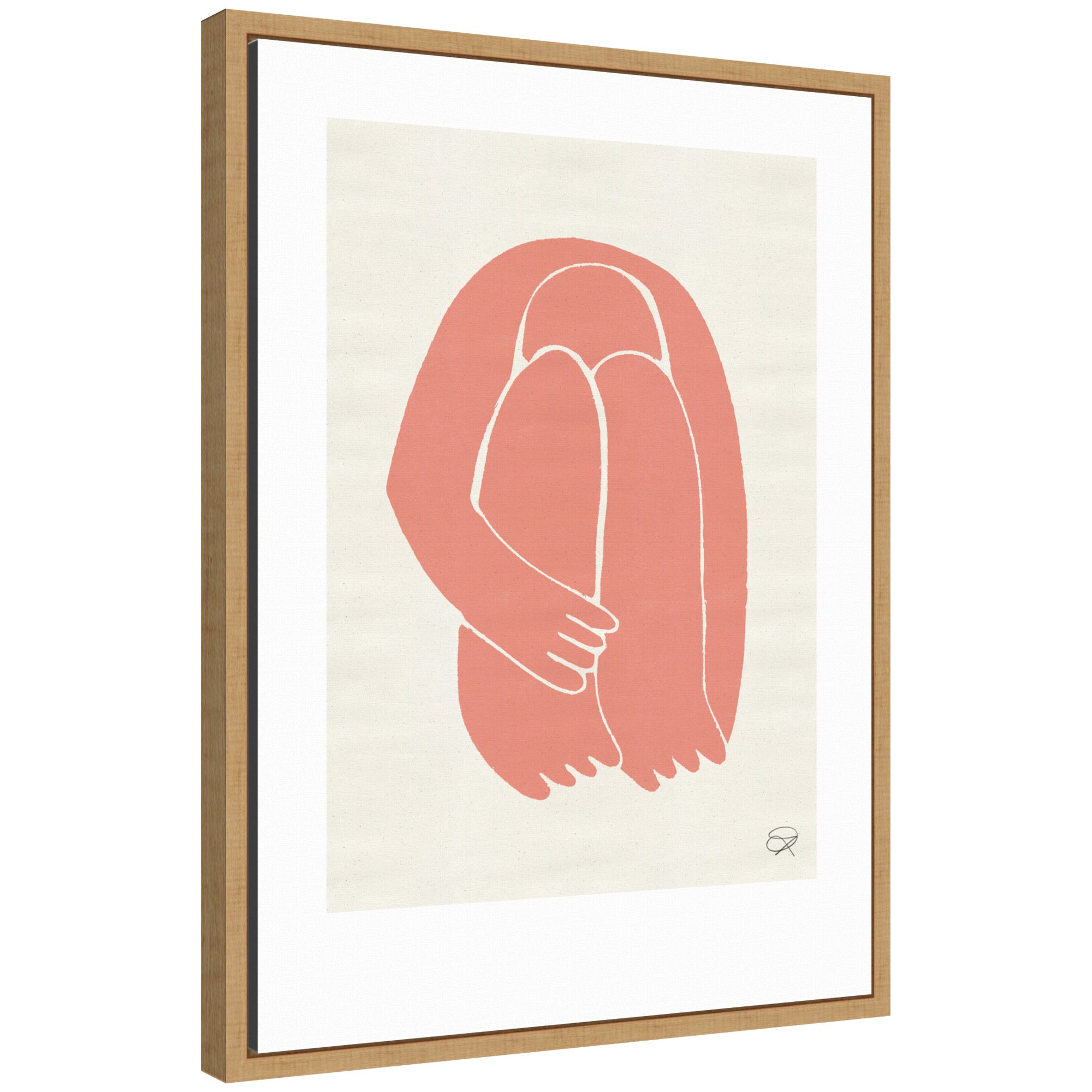 Sylvie Head Down 1 terracotta framed canvas art by Rocket Jack, abstract design