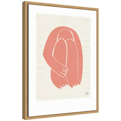 Sylvie Head Down 1 terracotta framed canvas art by Rocket Jack, abstract design