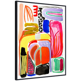 Abstract 08 Framed Canvas by Emma Daisy showing swirling warm terracotta and cream tones with vintage beaded frame
