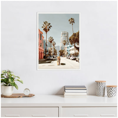 Sylvie California Tiger Roaming through Palm Springs Framed Canvas by Michael Schauer