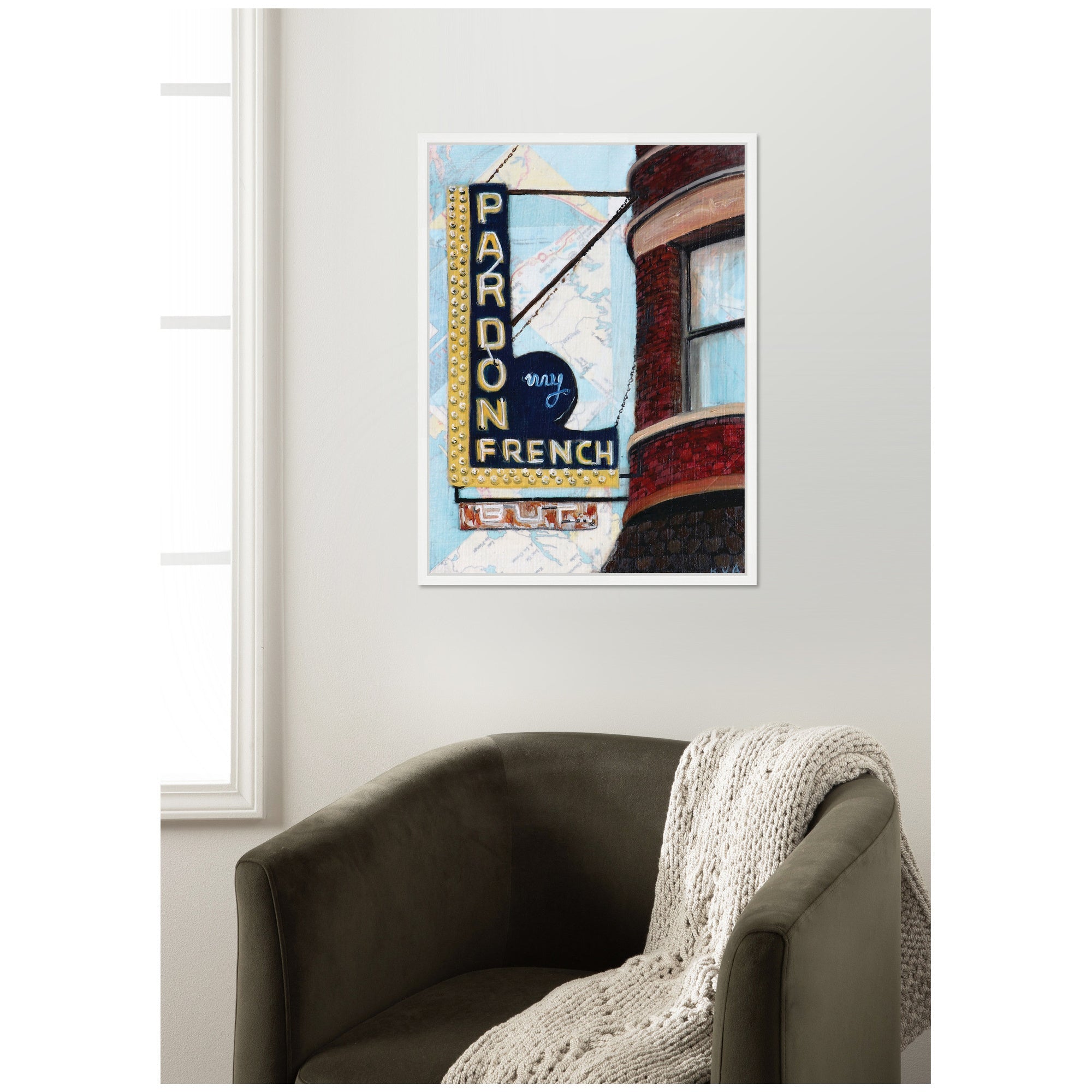 Pardon My French by Krista V.
Allenstein Framed Canvas Wall Art Print