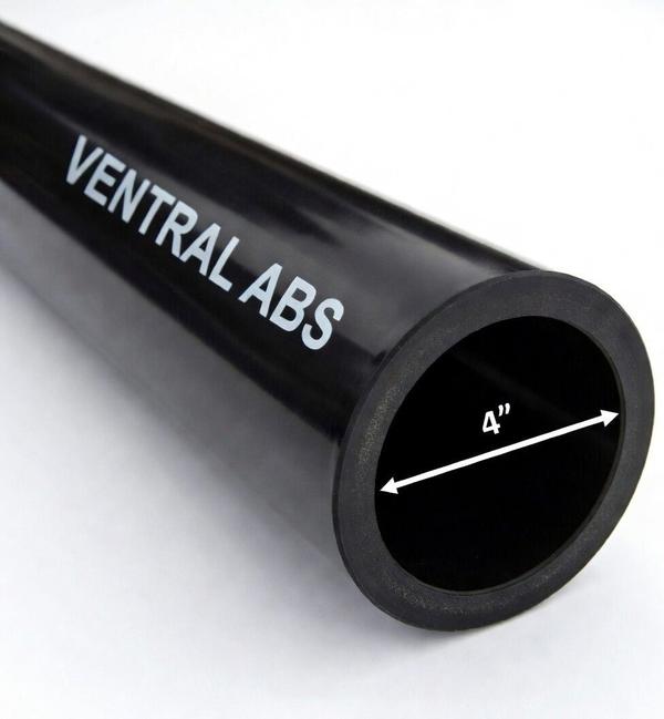 VENTRAL DWV Drain Pipe - Black ABS Custom Size and Length 4" (4.0) Inch by VELOCITY® - main product image for Resin Society