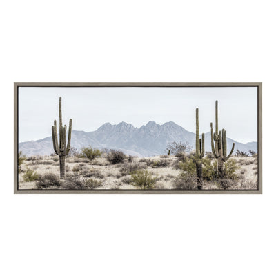 Sylvie Tall Saguaro Cacti Desert Mountain Framed Canvas by kateandlaurel - product image 9 for Resin Society