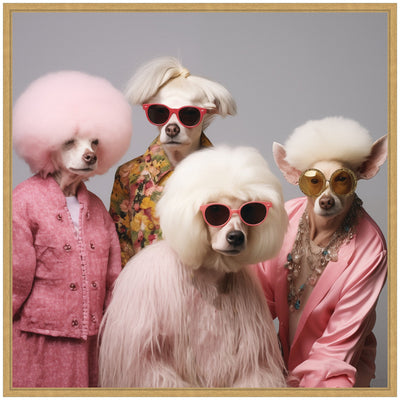 Sylvie Golden Lady Dogs Framed Canvas by The Creative Bunch Studio