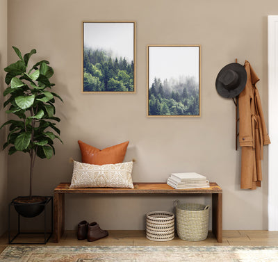 Sylvie Lush Green Forest on a Foggy Day Framed Canvas Set by The