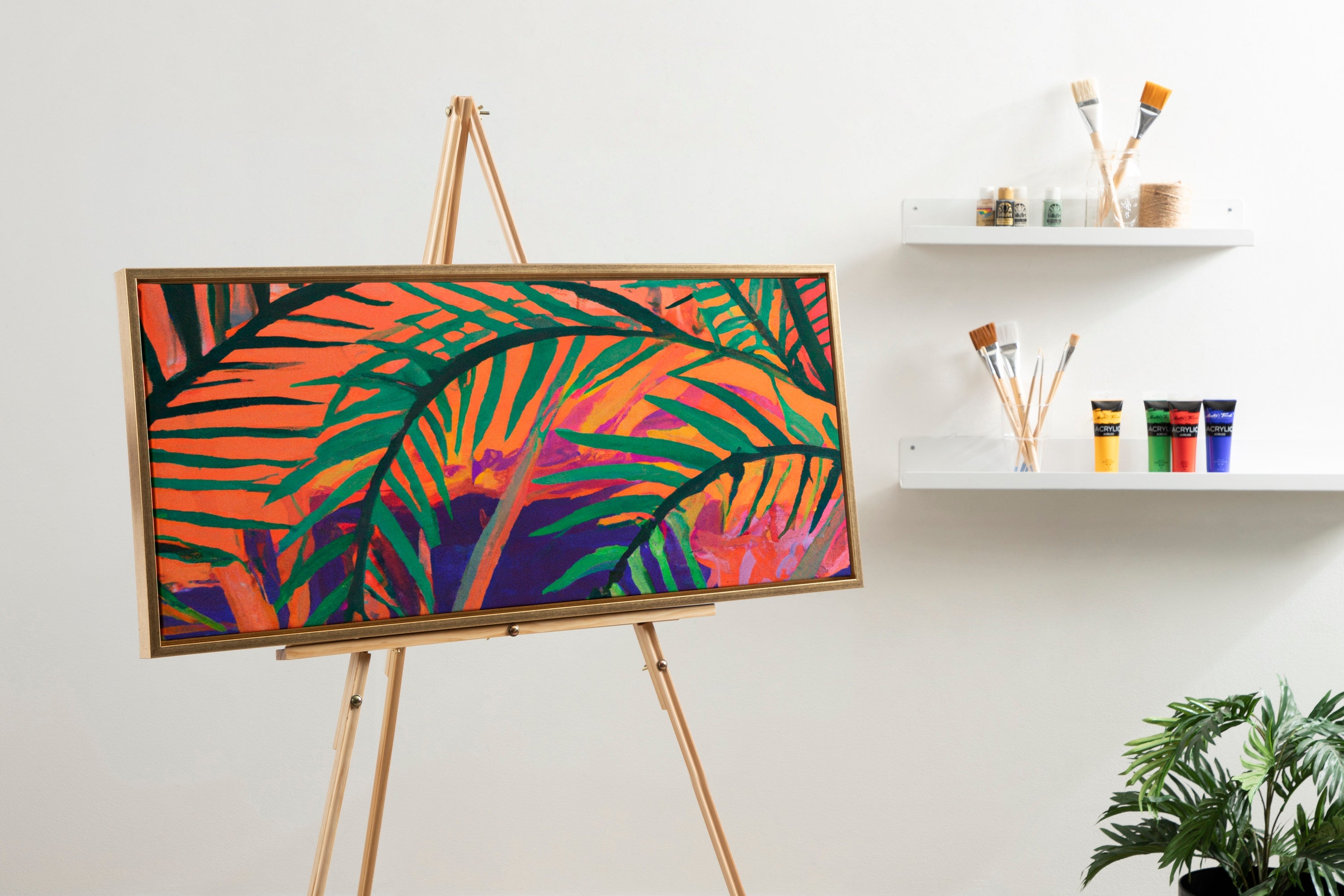 Sylvie Blank Framed Canvas 18x40