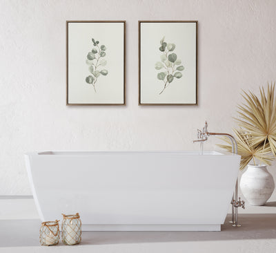 Sylvie Eucalyptus Framed Canvas Set by Maja Mitrovic