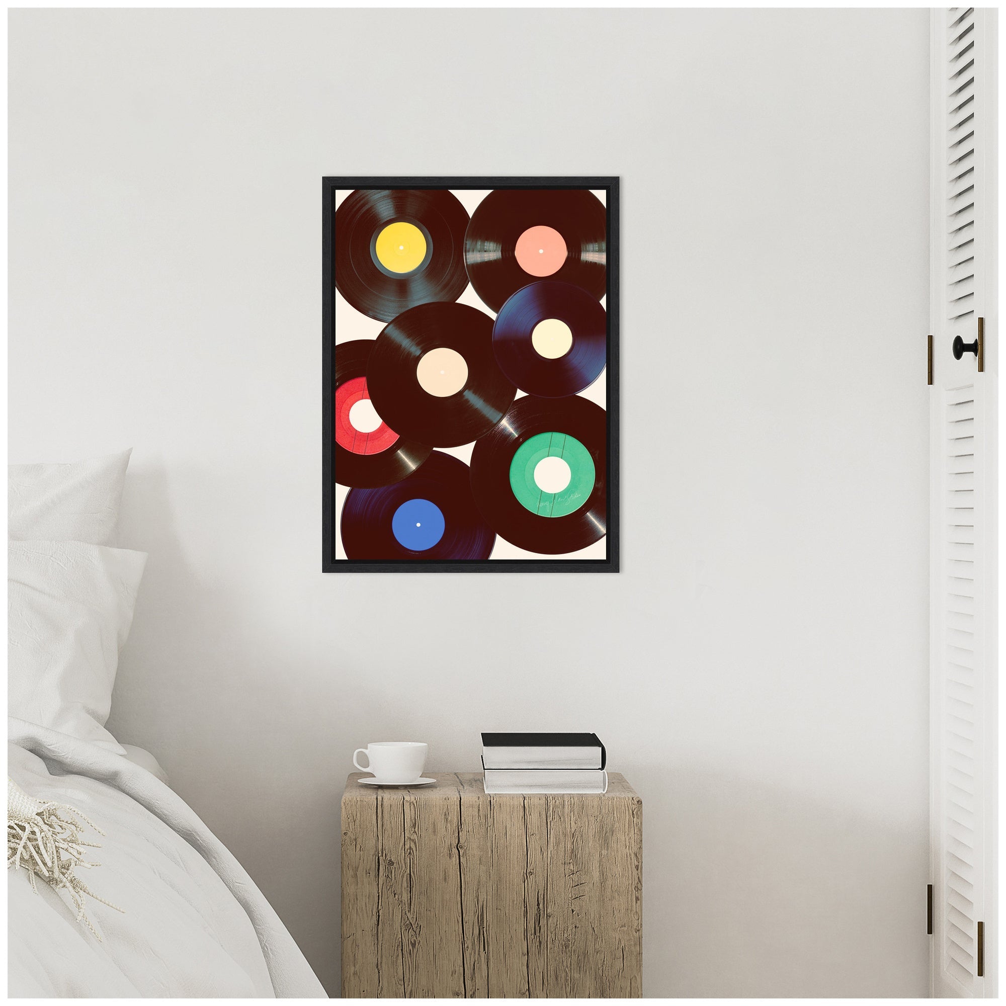Sylvie Retro Vinyl Framed Canvas by Honey Island Studio