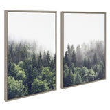 Sylvie Lush Green Forest on a Foggy Day Framed Canvas Set by The