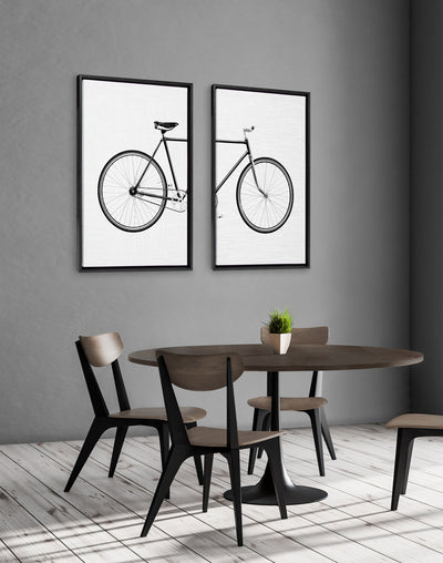 Sylvie Bicycle Framed Canvas by Simon Te of Tai Prints