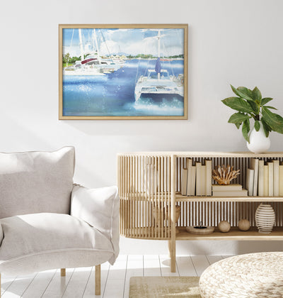 Blake Summer is for Sailing Framed Printed Glass by kateandlaurel - product image 20 for Resin Society