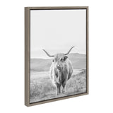 Sylvie Highland Cow Mountain Landscape Black and White Framed Canvas by by kateandlaurel - product image 17 for Resin Society