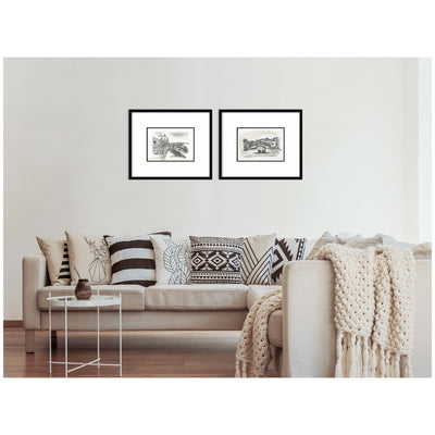 Vintage Postcard Florence & Venice 2 Piece Framed Wall Art Print Set by Teju Reval