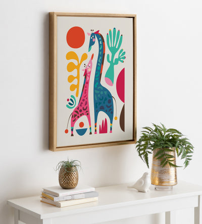 Sylvie Giraffe Love Framed Canvas