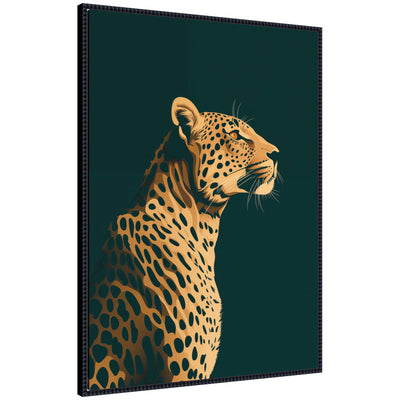 Emerald Gilded Cheetah by The Creative Bunch Studio Framed Canvas Wall Art Print