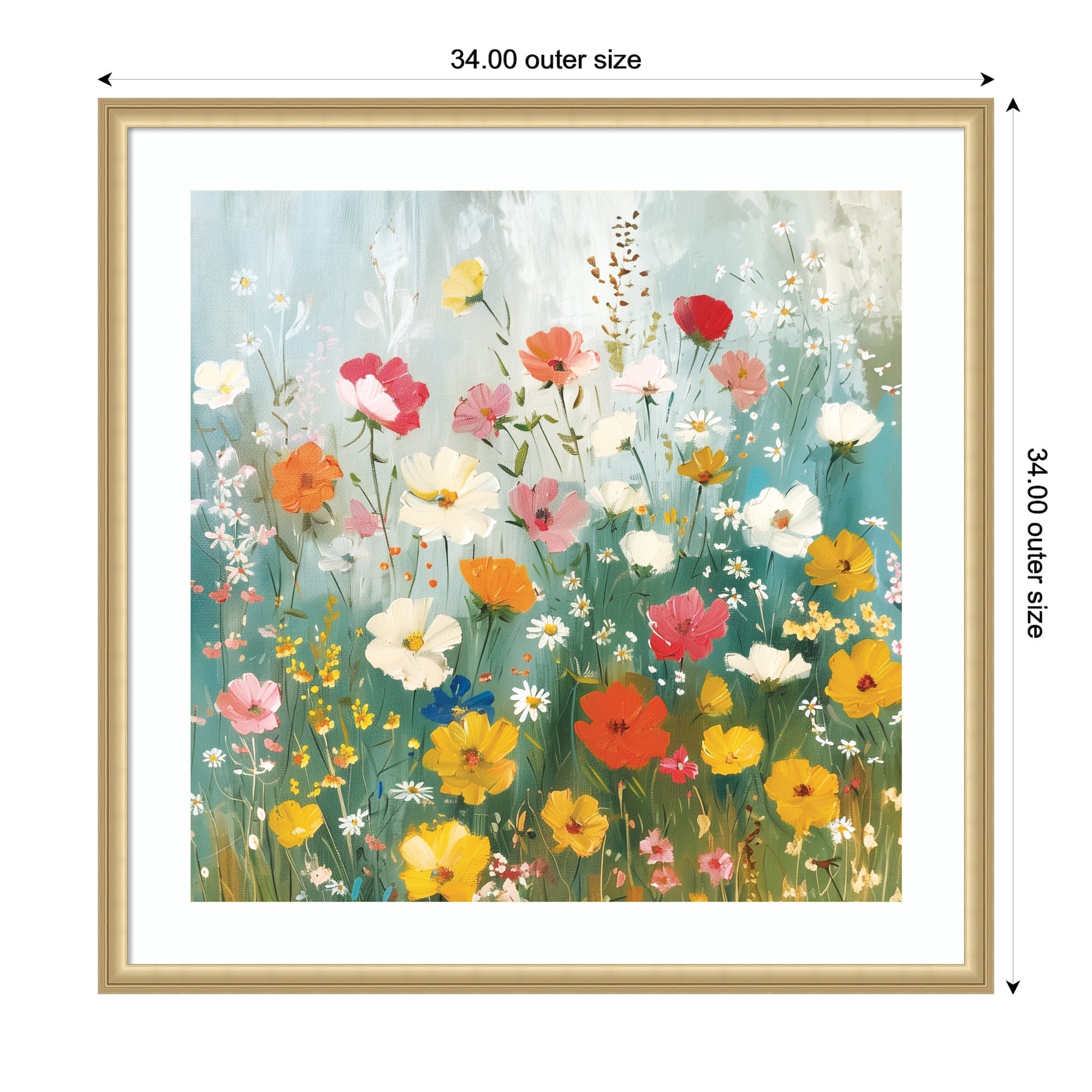 Framed Art Boho Wildflower Garden by The Creative Bunch Studio