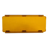 Rectangular amber-colored translucent plastic cover with small clips along the longer edges, designed to fit over an LED bar.