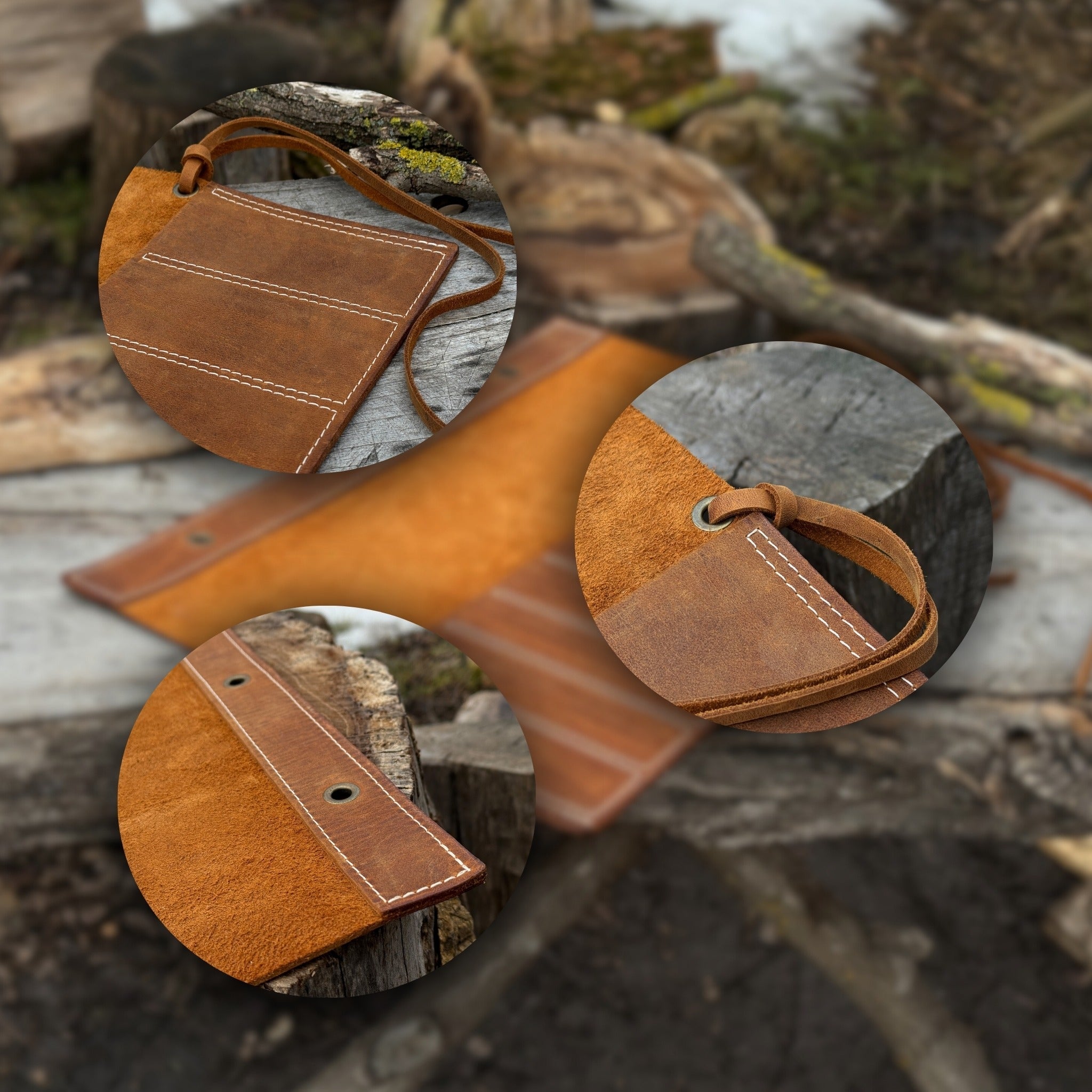 Handmade 8 Pocket Leather Chisel Roll made from Crazy Horse leather by Sharky Forged Steel Tools