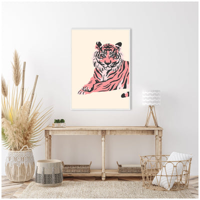 Sylvie Trendy Tiger Framed Canvas by Honey Island Studio