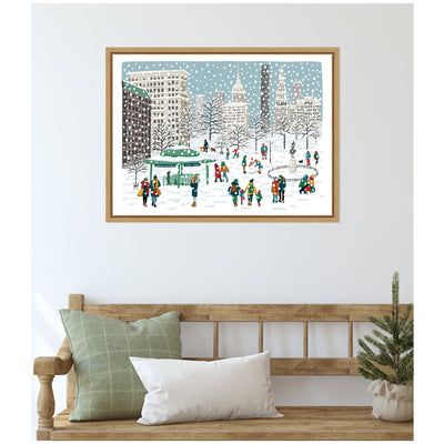 Sylvie Framed Canvas Union Square in Snow by Bex Morley Design